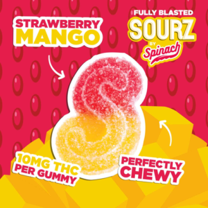 SOURZ by Spinach Fully Blasted Strawberry Mango 1pc Soft Chew